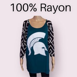 Michigan Spartans 100% Rayon Scoop Neck Raglan Sleeves XL